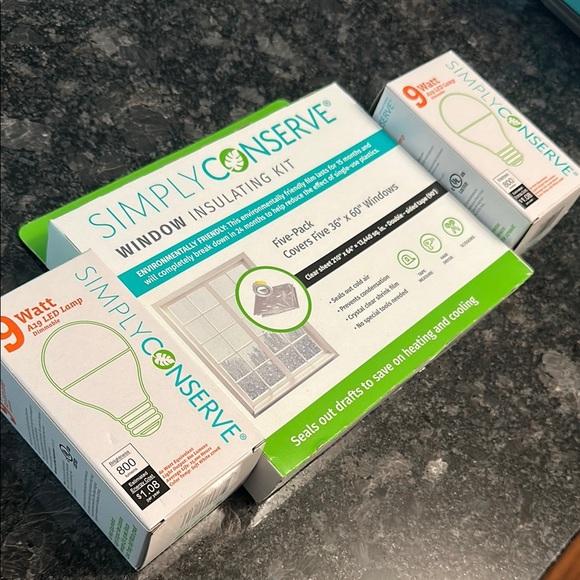 Simply Conserve Window Insulating Kit with TWO 9 watt LED Bulbs - Conserve Energ - Picture 2 of 4